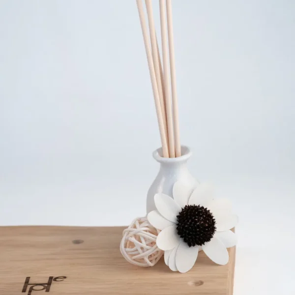 Diffusore a bastoncini sulla base in rovere di HOPE